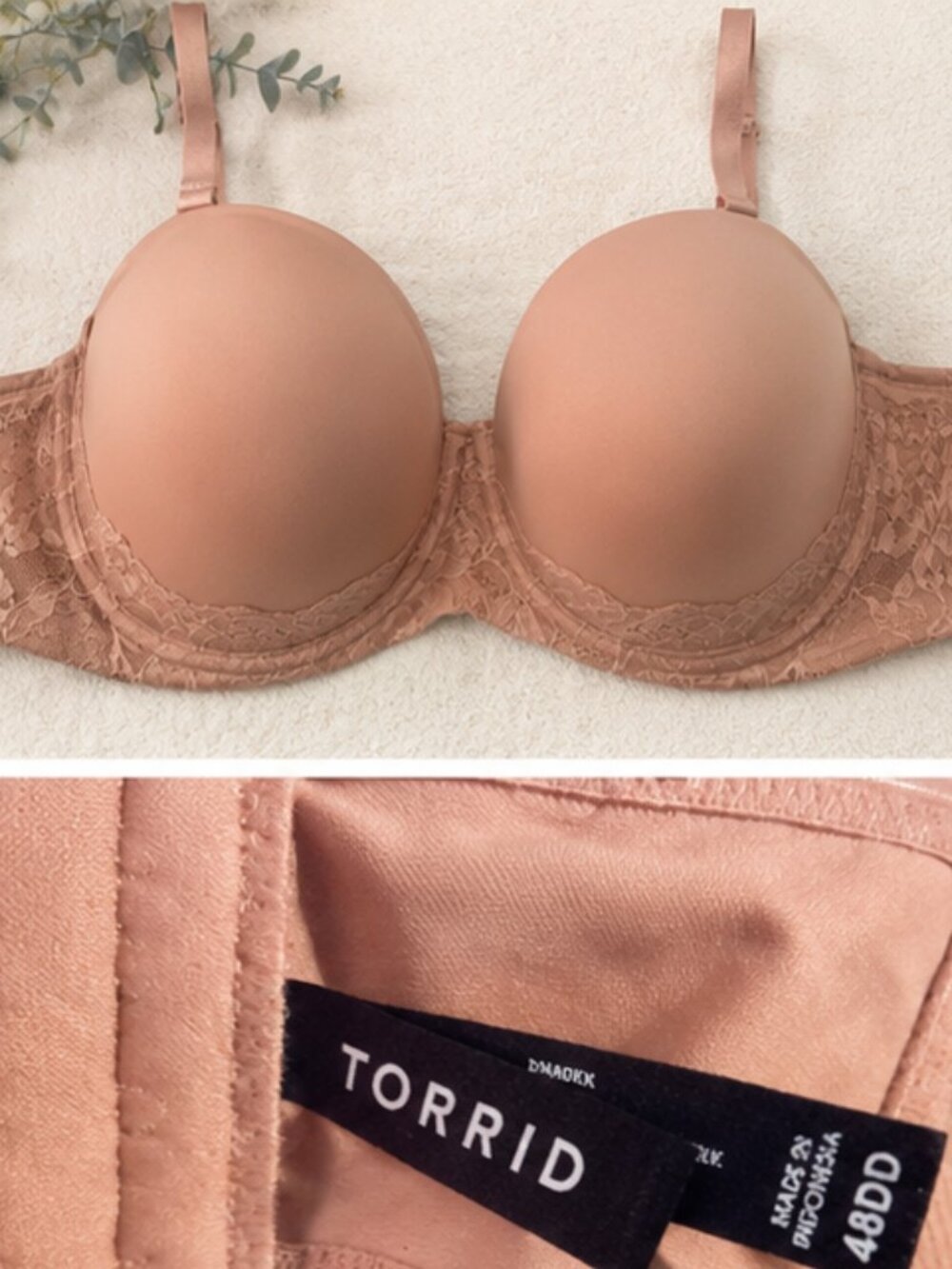 Torrid Nude/Blush Lace Multi-Way Strapless Bra – 48DD